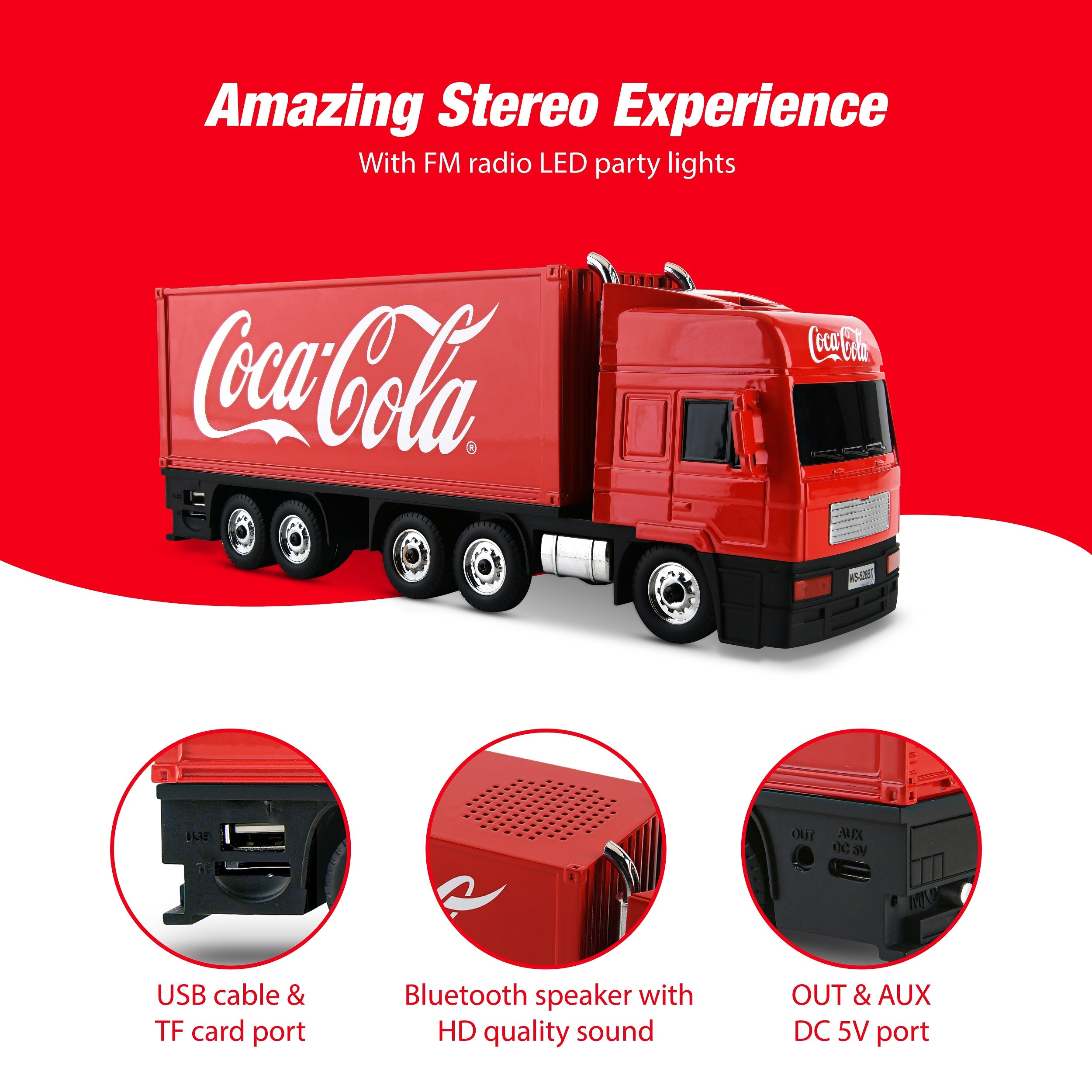 Coca-Cola Truck Shaped Bluetooth Speaker with FM Radio Mode